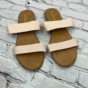 Lulus Time to Chill Nude Slide Sandals size 10
